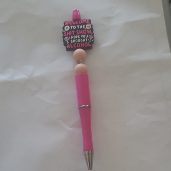 Pink Novelty Pen with Humorous Topper - Picture 1 of 2